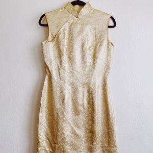 Vintage 60s Cheongasm Qipao Traditional Mini Dress